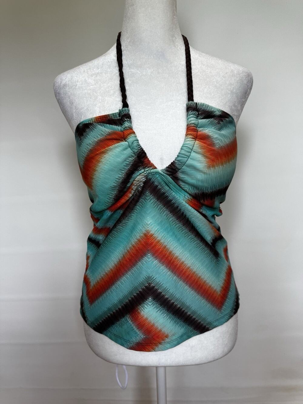 Faded Glory Chevron Halter Tankini Swim Top Size M 8-10